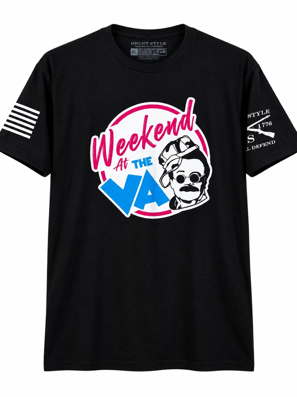 Grunt Style Weekend at the VA Mens XL Black Veteran Humor Patriotic Graphic Tee